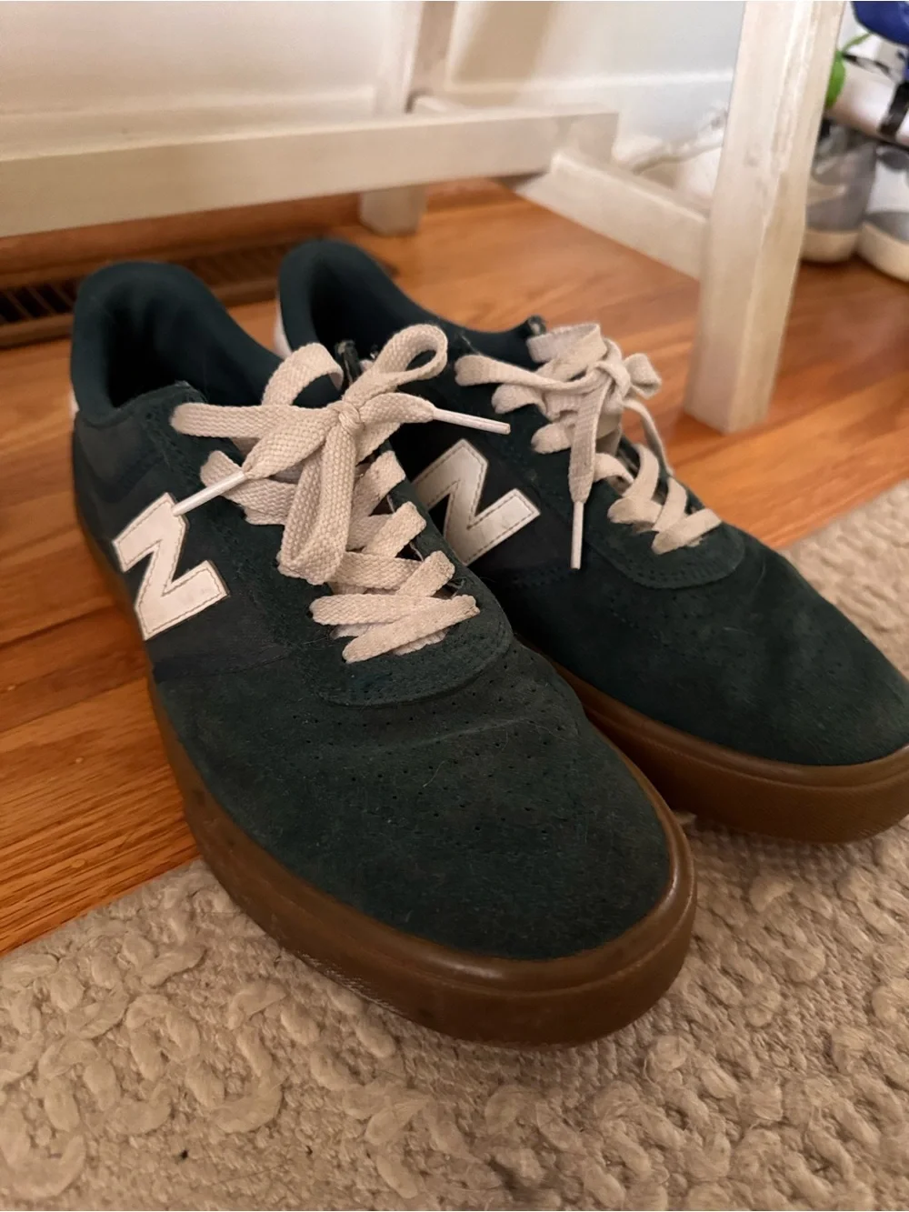 New Balance Men's Teal Suede Sneakers with White Laces
